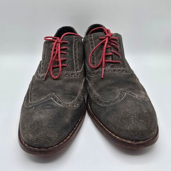 Cole Haan mens Colton suede charcoal gray oxford dress shoes size 8 main image 4